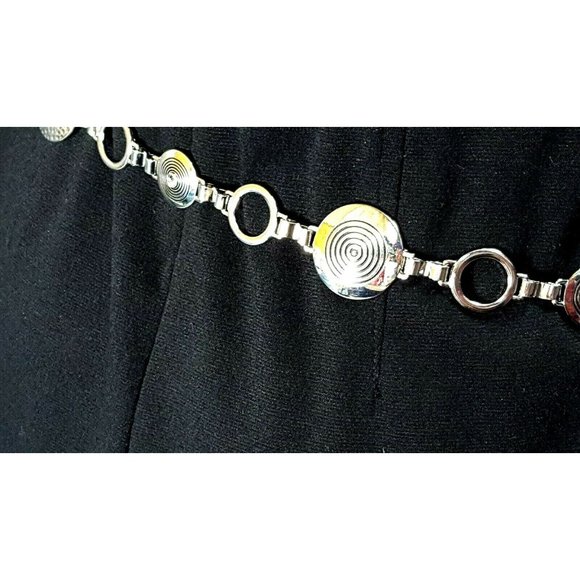 Rhinestone circle Silver Tone Chain belt cb23-72 - Picture 2 of 4